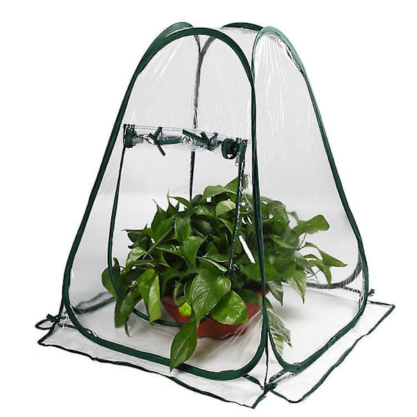 Bärbart PVC-miniväxthus - Blomsterskydd inomhus/utomhus, 70 X 80 cm