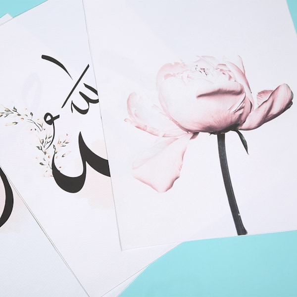3 kpl/setti 21x30cm islamilainen muslimi tyyli seinätaide kangas maalaus koristeellinen kuva kodin sisustus