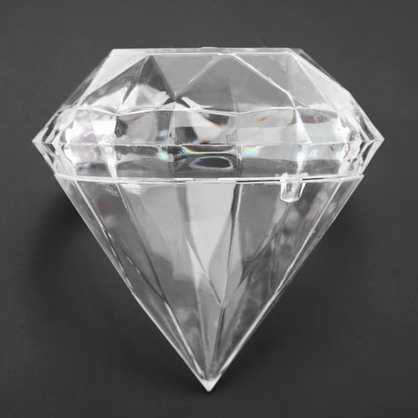 12 st Bröllopsfest Hem Diamantform Transparent Plast Lyckogodisask Fodral