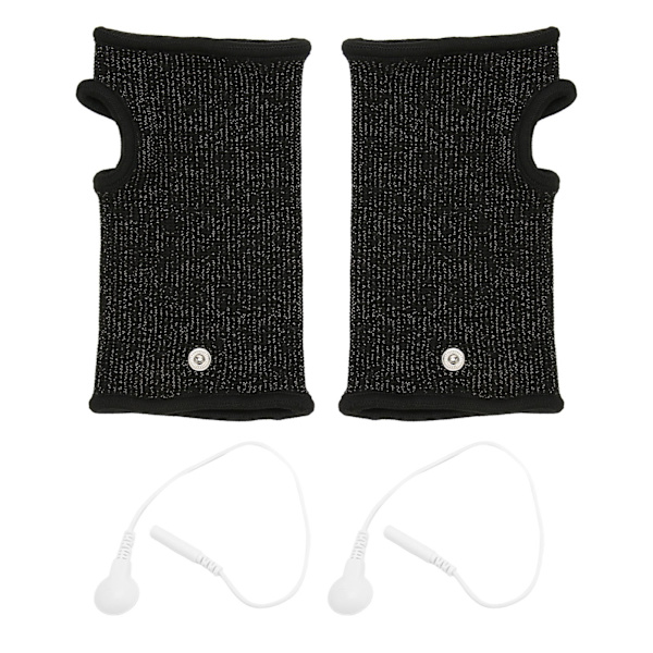 2st ledande armband Minskar smärta Svullnad Silver Fiber Elastisk för artrit Domningar Svart