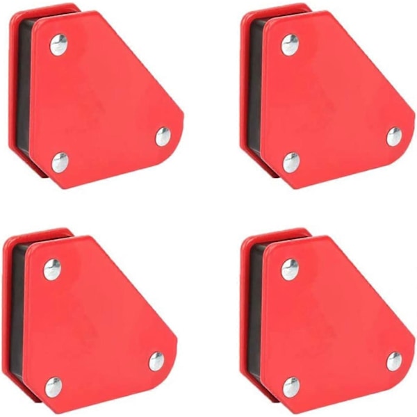 4 st Magnetiska Svetsfästen för Vinklar, Magnetisk Svetsvinkel, Magnetiska Svetsfästen, för Fixerad Svetsning (Röd)