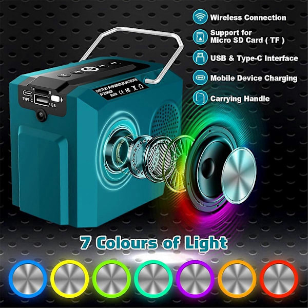 Langaton Bluetooth-kaiutin 18 V Li-Ion -akulle