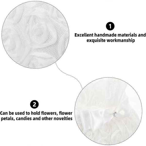 Blomsterpikekurv Blomsterbarn Bryllupskurver Roseblomst Broderikurv Delikat Bryllupsblomstdekorasjon 2 stk