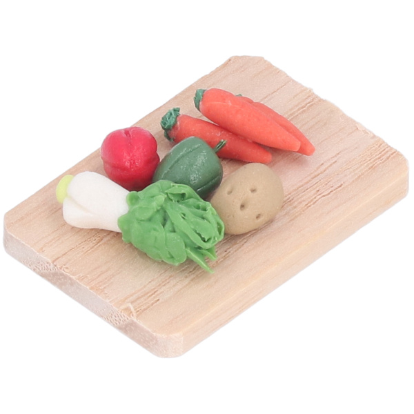 1:12 skala dockhuskål morot potatis modell skärbräda miniatyr lera grönsaker dekoration