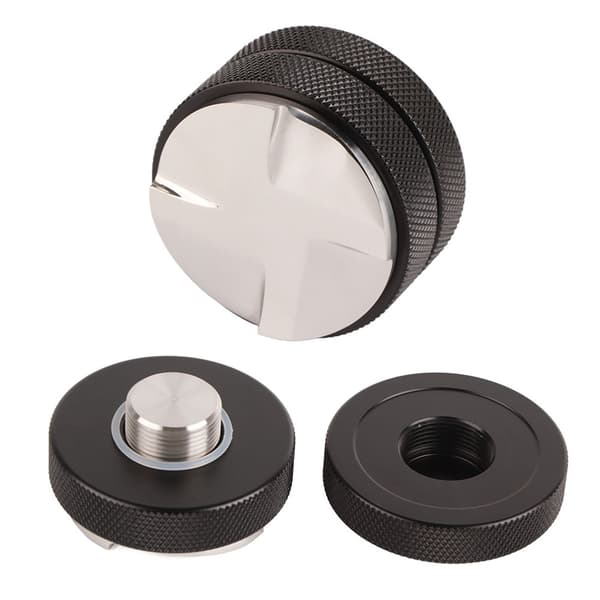 58 mm skridsikker kaffestamper i rustfrit stål til kommerciel brug (4 vinklede skråninger sort)