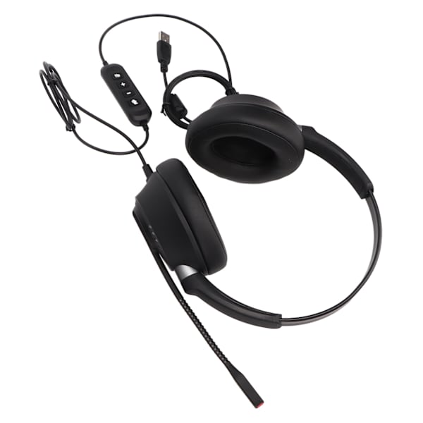 X6D USB 2 Telefon Headset Brusreducerande Högtalarvolymjustering Binaural Business Headset för Call Center