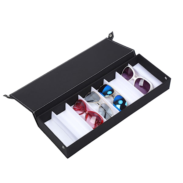 8 Grids Dammtät Glasögon Case Organizer Solglasögon Förvaringslåda Smycken Display Container