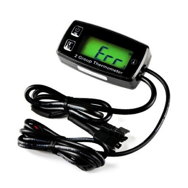 Dubbelkanalig LCD-termometer Motortemperaturmätare Digital Display