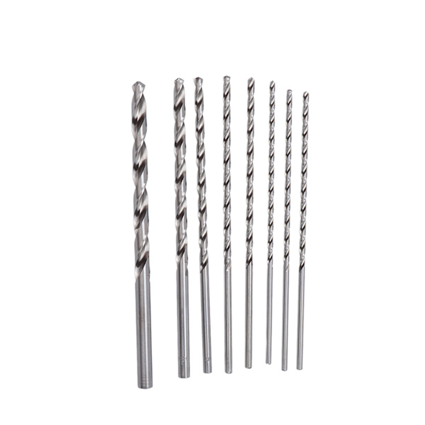 8 st vridborr HSS hålbearbetning metall trä roterande verktygssats 4mm‑10mm extra lång 200mm