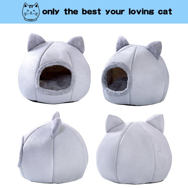 Semi Closed Warm Pet Nest Bekväm husdjurssäng Winter Plush Kennel