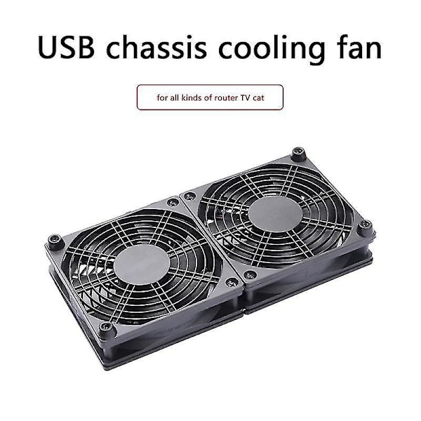 120mm 5V USB-virtalähde PC-reititin Kaksoistuulettimet Nopeudensäätimellä Korkea jäähdytystuuletin sopii reitittimelle Modeemi Re-B8
