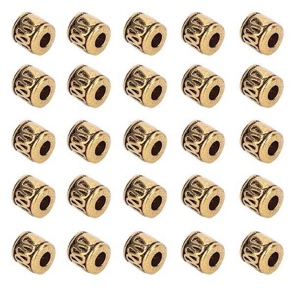 50 st Hårflätning Pärlor Legering Skäggdekoration Dreadlocks Ringar Armband Halsband Tillverkning Tillbehör Guld