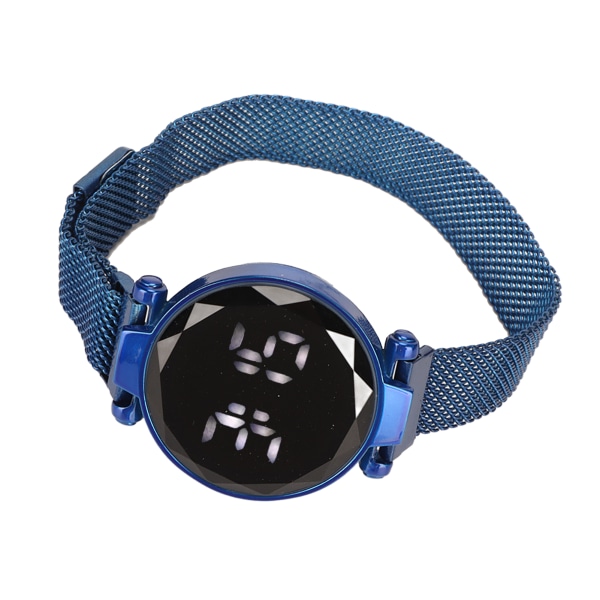 Kvinnor LED watch LED-pekskärm Stor skärm Hållbar legering Modedesign Digital LED- watch för flickor Kvinnor Vuxen Blå
