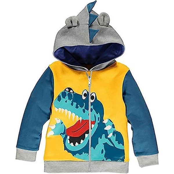 Dinosaurie-huvtröja för pojkar: Sweatshirt med dragkedja för toddler (1-6 år)