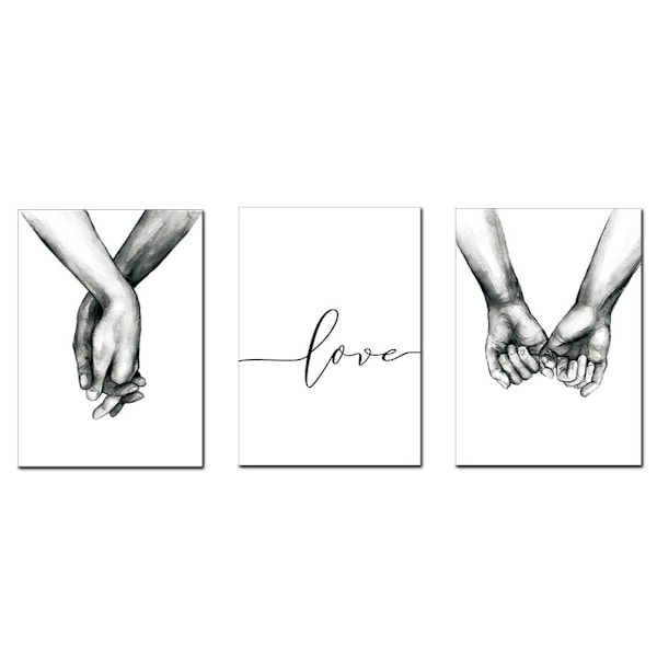 3Pcs 21x30cm Simple Abstract Drawing Hand Letter Wall Art Canvas Painting Picture Decoration