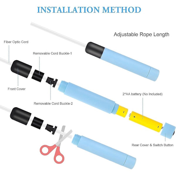Hopprep med LED-lampor - Justerbar längd för barn och vuxna - Perfekt för fitness och utomhussporter