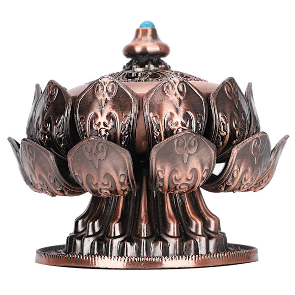 Kobber Røgelse Brænder Retro Lotus Styling med Låg Brandhæmmende Bomuld Indendørs Hjemmekontor Ornament