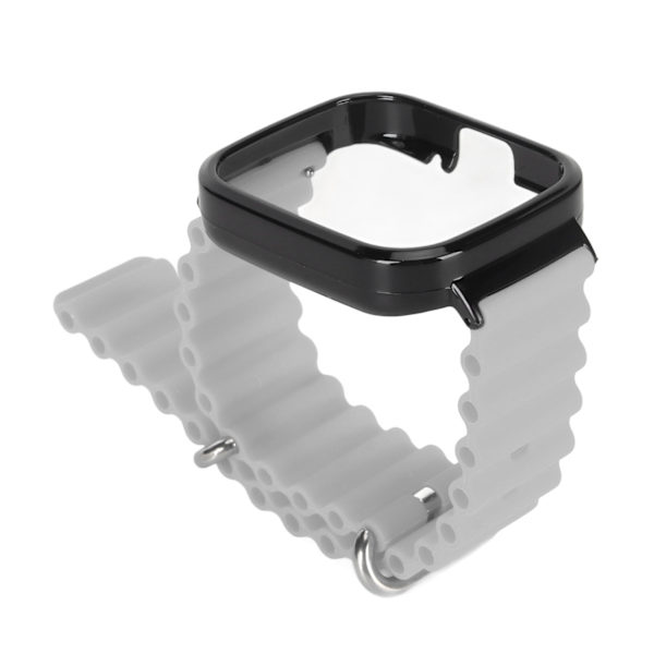 2 i 1 erstatningsklokkerem for Redmi Watch 3 Silikon Justerbar Smart Watch-armbånd med beskyttelsesveske Grå