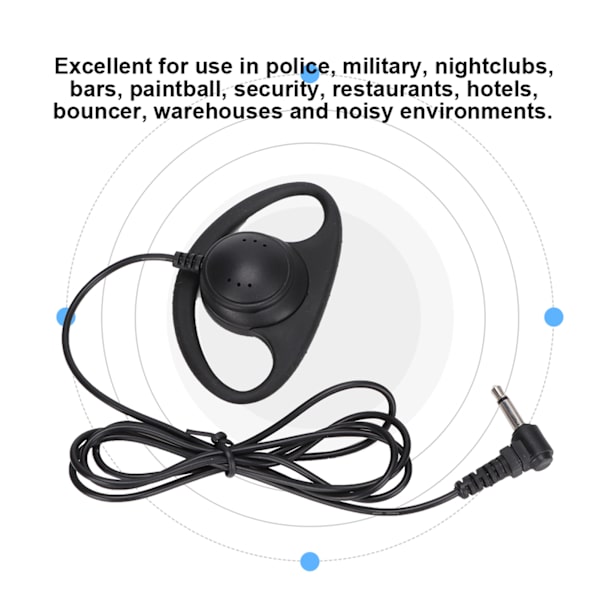 5PCS 3,5 mm Jack d-formad öronmussla headset för tvåvägsradio Walkie Talkie