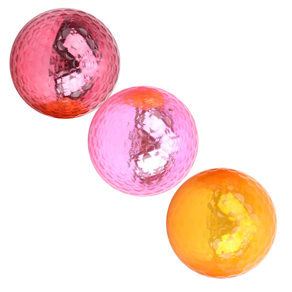 Pläterad metallfärgad golfboll 1,68 tum träningsbollar inomhus utomhus träningshjälpmedel gåvor