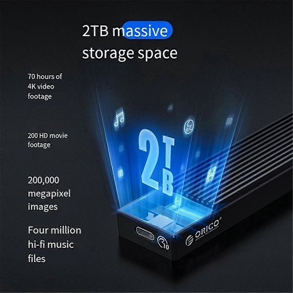 Kabinett USB3.1 Gen2 Type C 10Gbps SSD Kabinett Ekstern Harddisk