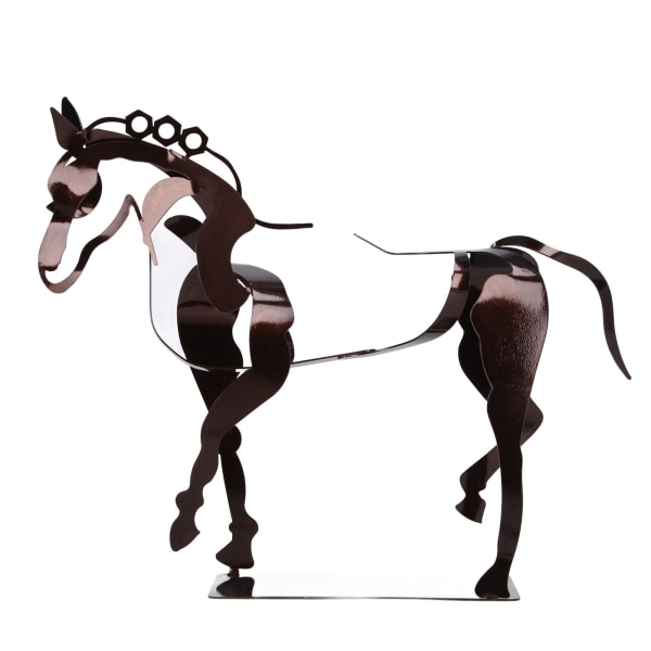Valoisa hevonen patsas rauta seisova hevosveistos pöytäkoriste kodin sisustamiseen