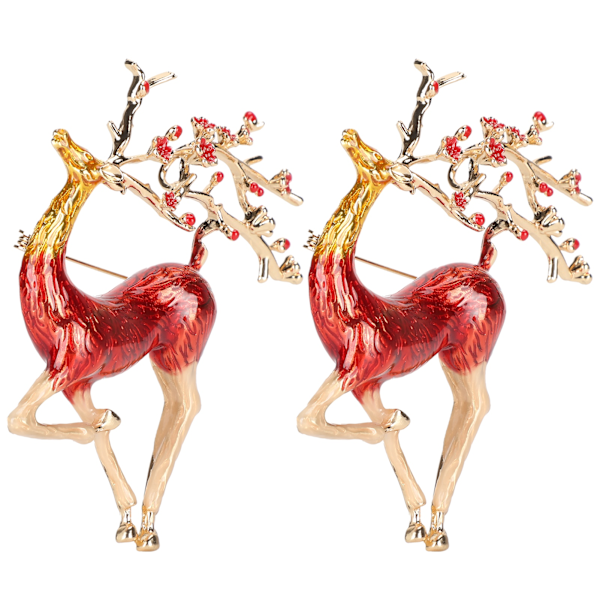 2 st Sika Deer Brosch Djur Mode AllMatch Kläder Klänning Rockar Slips Badges