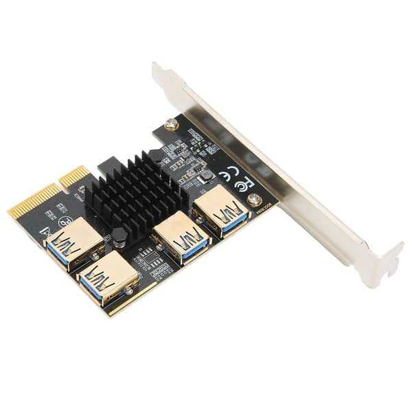 PCI-E Riser-kort PCI-E X4 1 til 4 PCI Express 16X Slot Adapterkort USB 3.0 Adapter Multiplier-kort til Mining