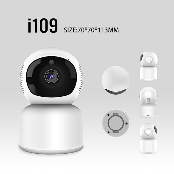 Smart Baby Monitor Säkerhetskamera 1080p HD Inomhus Rörelsedetektering Tvåvägsljud Nattseende