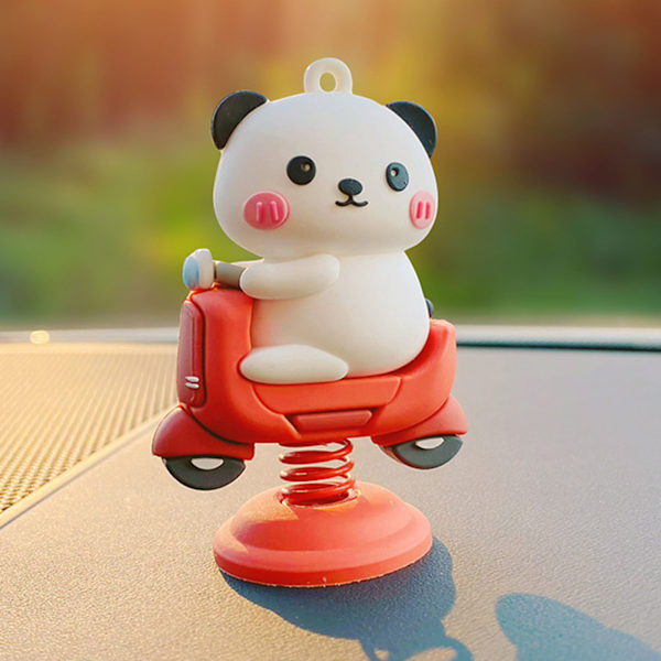 Sødt og alsidigt bilpynt i form af dyr - Let at montere - Robust - Til bilens instrumentbræt, reoler og meget mere - Panda