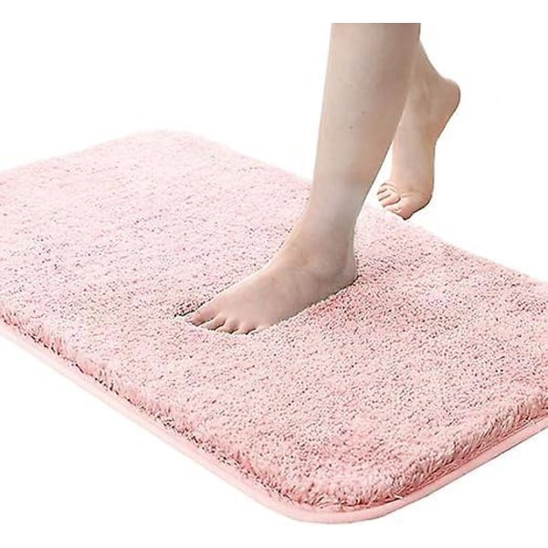Tjock Lång Hög Badmatta Halksäker Med Mjuk Mikrofiber Vattenabsorberande Badmatta För Badrum Dusch Badkar Sovrum (Rosa) 40 x 60cm