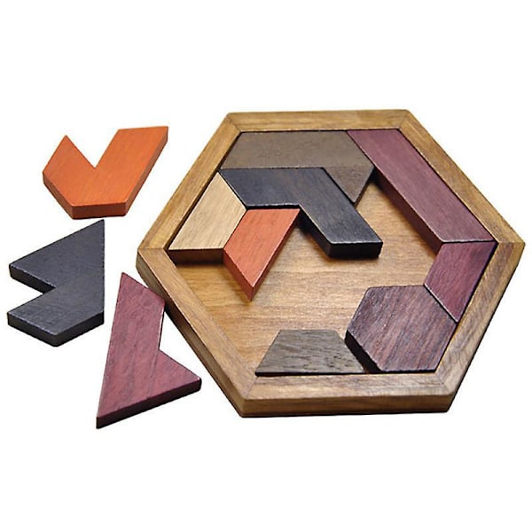 Pedagogisk Träpussel Tangram Leksak för Barn - Magideal