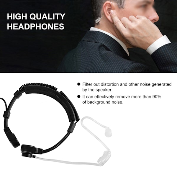 Walkie Talkie Halsvibrationsmikrofon Brusreducerande Headset Hörlur Hörlur