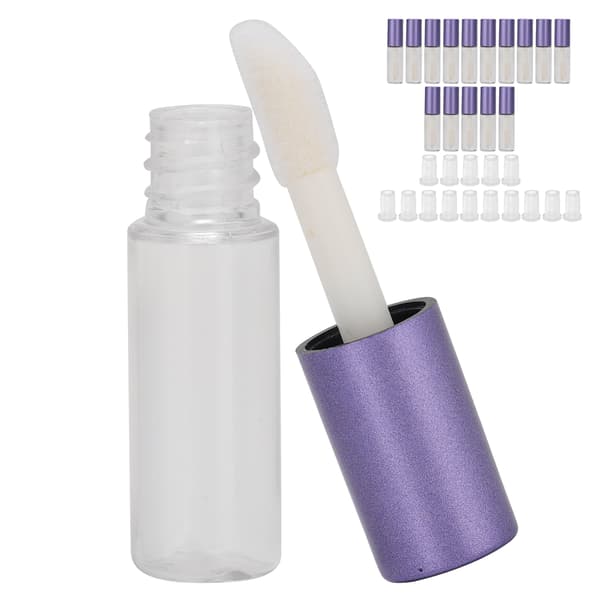 15 stycken små läppglansrör 1,2 ml läppglansflaskor provförpackade kosmetiska behållare med gummiproppar lila