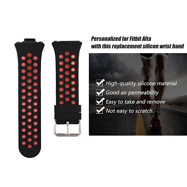 Silikone Armbånd Smart Sport Armbånd Håndled Rem Til Fitbit Alta Sort og Rød