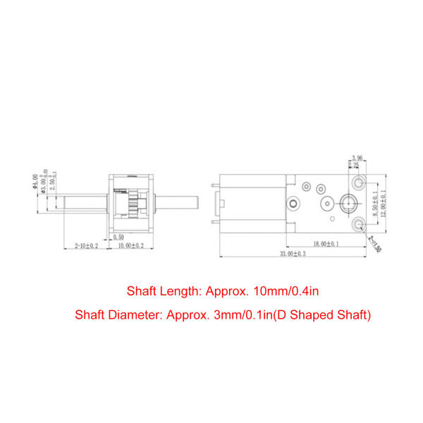 JGYN20 DC reduktion metalmotor støjsvag mini-snekkegearmotor til DIY robotlegetøj (381RPM) - 1 stk.