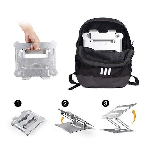 Skrivebordsorganisator Laptop Stand, Aluminium Laptop Stand, Højdejusterbar Med Speciel Magnet