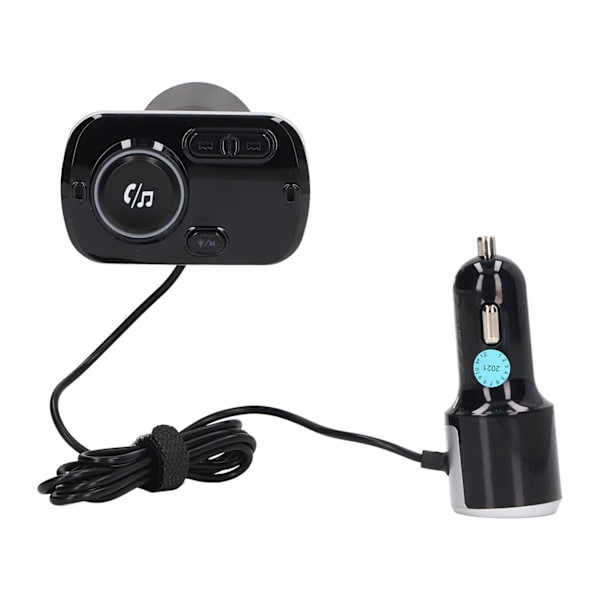 Bil Bluetooth FM-sender Multifunktionel håndfri opkald QC3.0 Hurtig opladning Bluetooth-biladapter