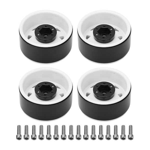4 stk. RC-bilhjulnav 1,9 tommer slitesterkt jern RC Crawler-hjulnavnav erstatning for Axial White