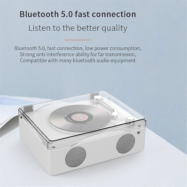 Retro CD-soitin Bluetooth 5.0 Ladattava Sisäänrakennettu Kaiutin A