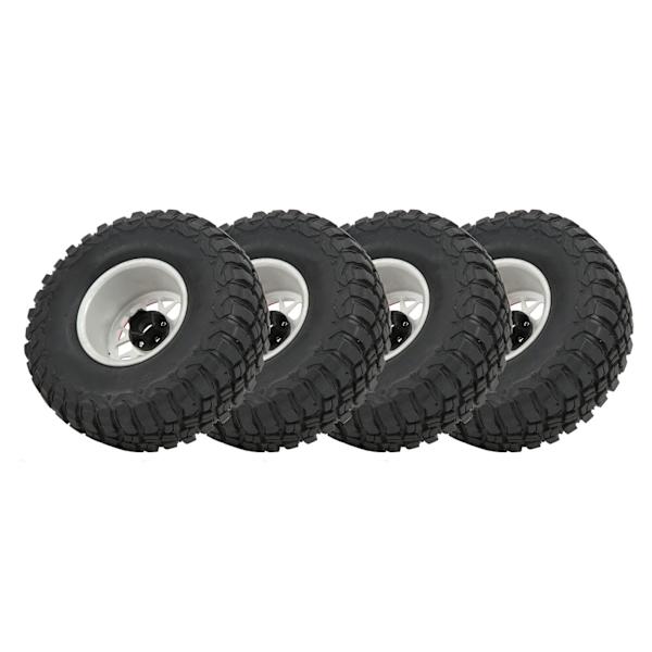 4 kpl RC-renkaat alumiiniseosvanteet navat kumirenkaat 1/10 RC-ryömintäautojen päivitysosiin punainen