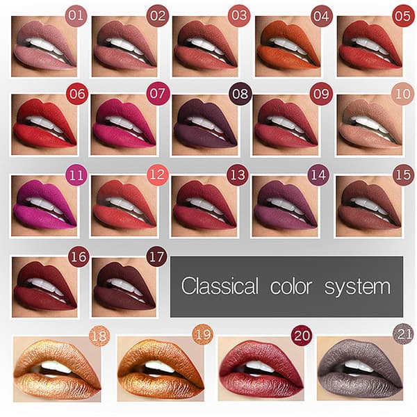 21 farver flydende læbestift makeup langtidsholdbar mat vandtæt lipgloss læbestift