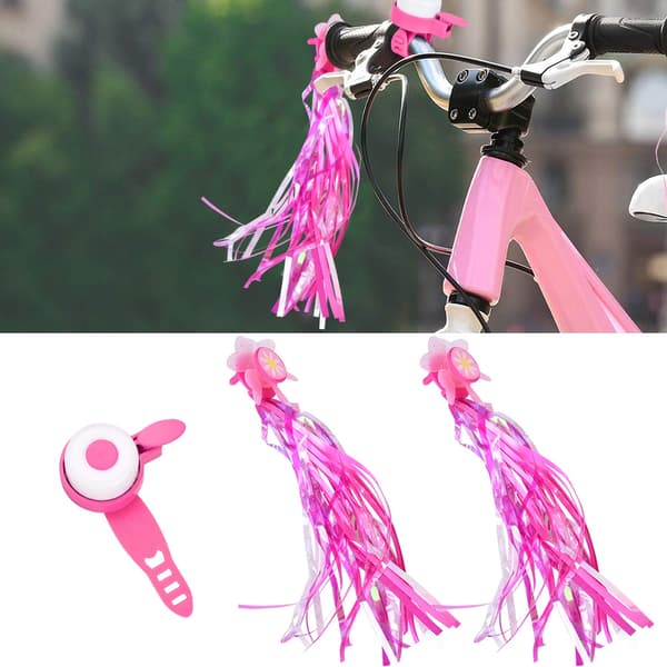 Barn Cykel Skoter Styre Handtag Ringklocka och Solros Tofsar Streamer