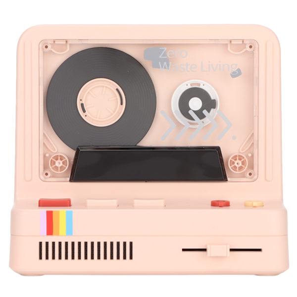Bärbar Bluetooth-kassettspelare Stereo Retro Bluetooth-högtalare Stöder Bluetooth AUX och minneskort Rosa