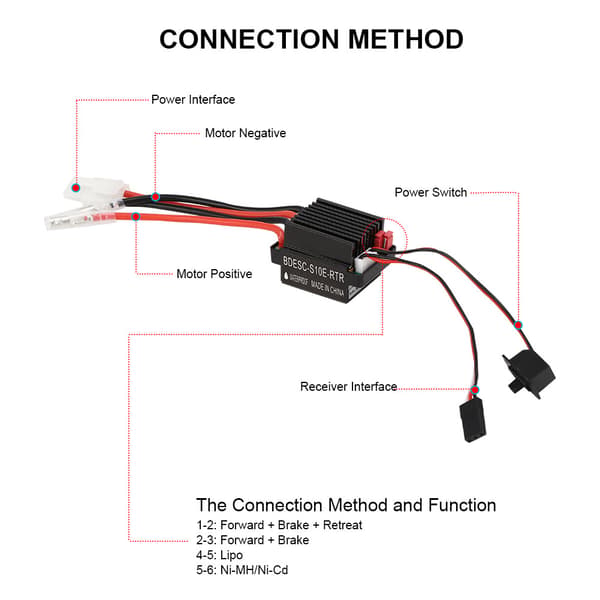 RC Model Bil Universal 540 Børstemotor med 320A Børste ESC RC Dele Tilbehør 45T