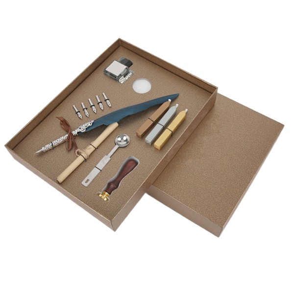 Fjerpennesæt Glat Skrivning Retro Design Udskæringsudseende Kalligrafi Pen Kit til Skrivning GaveSFDPS038033 Navy