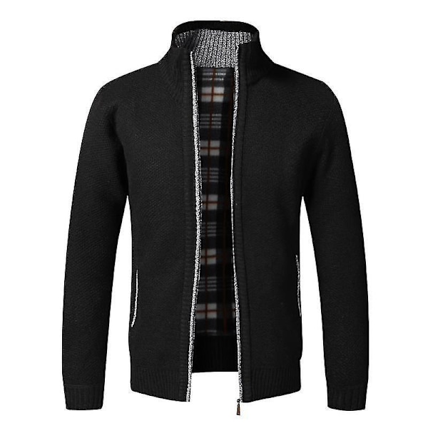 Sininen fleece-vetoketjullinen neuletakki miehille, koko XXXL