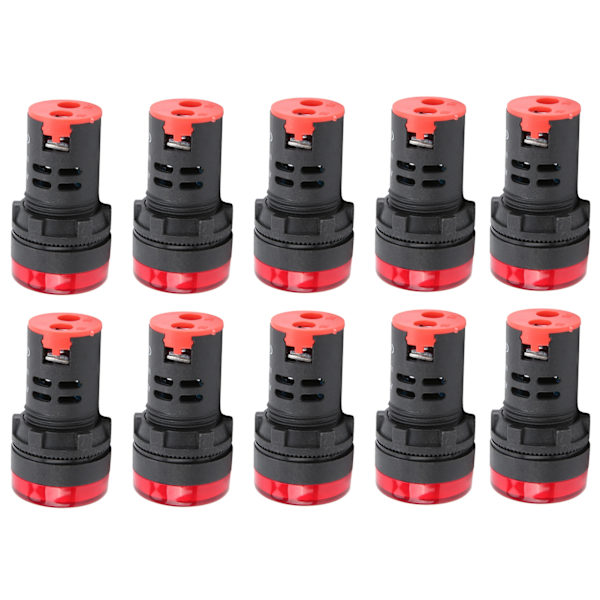 10PCS AD16-22DS Hög ljusstyrka Röd LED-signallampa LED-indikatorlampa för signalindikation AC/DC110V