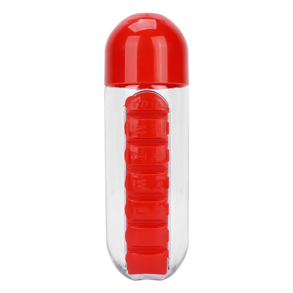 2 i 1 Medicin Opbevaring Vandflaske Daglig Pille Etui Organizer Medicin Rejse Opbevaring Cup