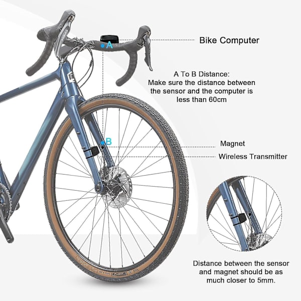 Trådlös Cykelhastighetsmätare och Odometer med LCD-Skärm och Flera Funktioner